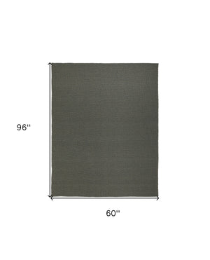 Homeroots 5' X 8' Green Hand Woven Area Rug Green Polypropylene 567777