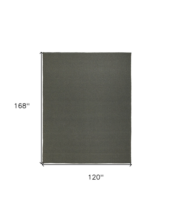 Homeroots 10' X 14' Green Hand Woven Area Rug Green Polypropylene 567780