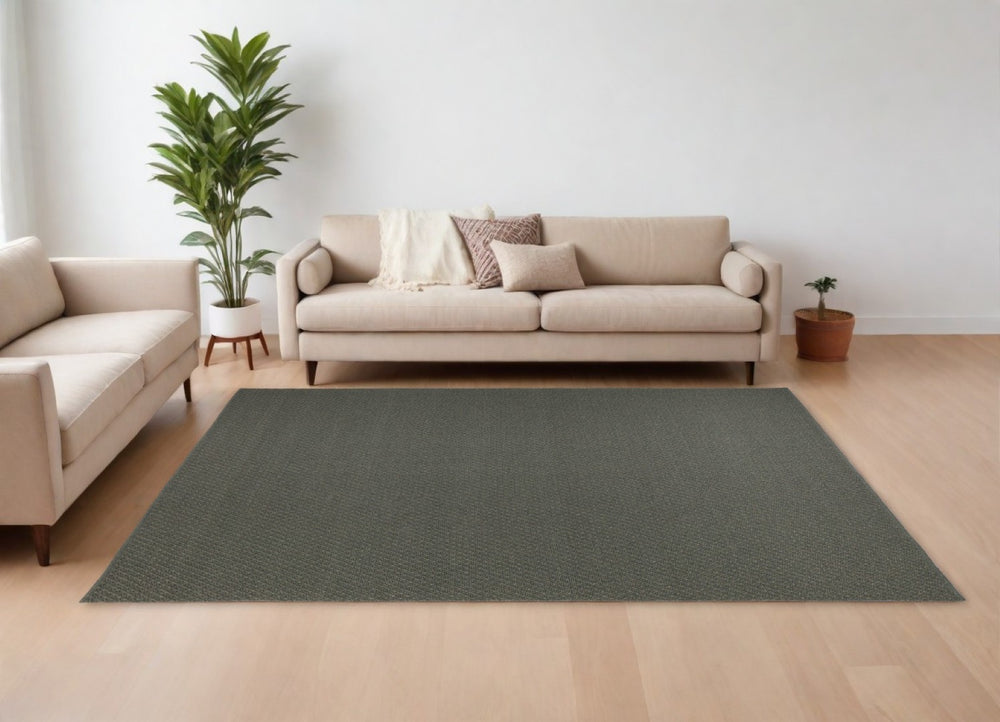 HomeRoots 10' Hand-Woven Green Area Rug - Artisanal Craftsmanship, Durable, Stain-Resistant, Perfect for Families 10' X 14' 567780