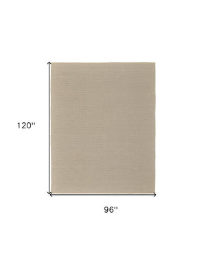 Homeroots 8' X 10' Tan Hand Woven Area Rug Ivory Polypropylene 567787