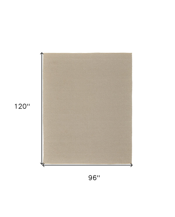 Homeroots 8' X 10' Tan Hand Woven Area Rug Ivory Polypropylene 567787