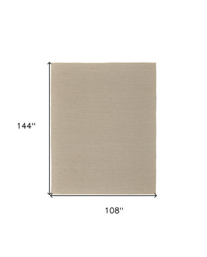 Homeroots 9' X 12' Tan Hand Woven Area Rug Ivory Polypropylene 567788