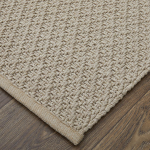 Homeroots 9' X 12' Tan Hand Woven Area Rug Ivory Polypropylene 567788