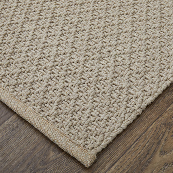 Homeroots 9' X 12' Tan Hand Woven Area Rug Ivory Polypropylene 567788