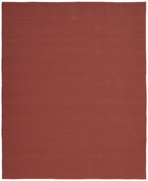 HomeRoots 5' Hand-Woven Red Area Rug - Timeless Style, Durable & Stain-Resistant for Family Living Spaces 9' X 12' 567792