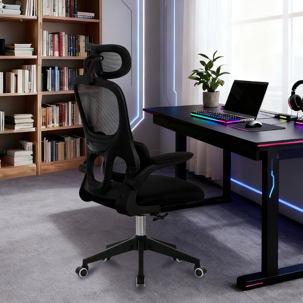 English Elm High Back Mesh Ergonomic Task Chair with 3d Headrest Lumbar Support for Home Office W3851P407538