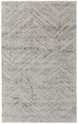 Homeroots 12' Premium Ivory And Brown Geometric Area Rug - Stain Resistant, Durable, Perfect For Kids & Pets Ivory Polypropylene 567801