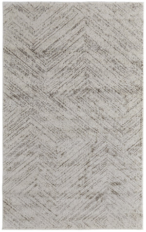 Homeroots 12' Premium Ivory And Brown Geometric Area Rug - Stain Resistant, Durable, Perfect For Kids & Pets Ivory Polypropylene 567801