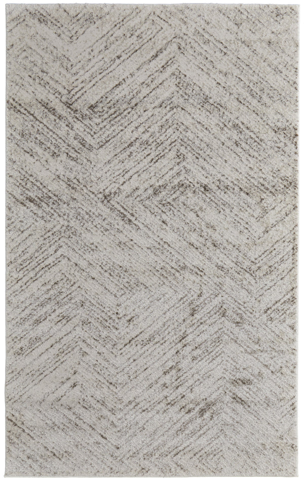 Homeroots 12' Premium Ivory And Brown Geometric Area Rug - Stain Resistant, Durable, Perfect For Kids & Pets Ivory Polypropylene 567801