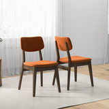 English Elm Ashcroft Furniture - Carlos Burnt Orange Velvet Solid Back Side Chair (Set Of 2)