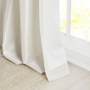 English Elm Twist Faux Silk Lined Window Curtain Panel with Twist Tab Top for Privacy and Luxe Sheen, 50x120 White 2.95 L x 10.04 W x 10.24 H B03598110