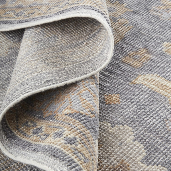 HomeRoots 4' Hand-Knotted Oriental Area Rug in Worn Blue-Gray and Tan – Durable, Stain-Resistant Beauty 5' X 8' 567828