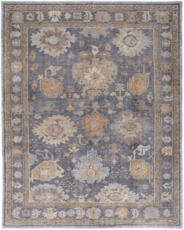 HomeRoots 4' Hand-Knotted Oriental Area Rug in Worn Blue-Gray and Tan – Durable, Stain-Resistant Beauty 5' X 8' 567828