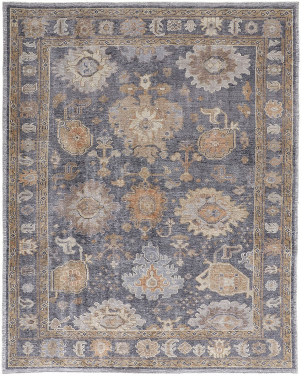 HomeRoots 4' Hand-Knotted Oriental Area Rug in Worn Blue-Gray and Tan – Durable, Stain-Resistant Beauty 8' X 10' 567829