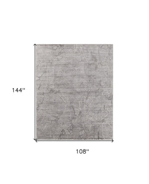 HomeRoots 4' Gray and Ivory Abstract Handwoven Area Rug - Elegant, Soft Wool-Blend for Timeless Home Decor 9' X 12' 567836