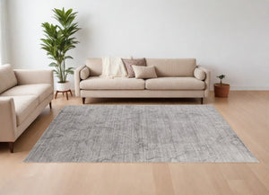 HomeRoots 4' Gray and Ivory Abstract Handwoven Area Rug - Elegant, Soft Wool-Blend for Timeless Home Decor 10' X 14' 567837