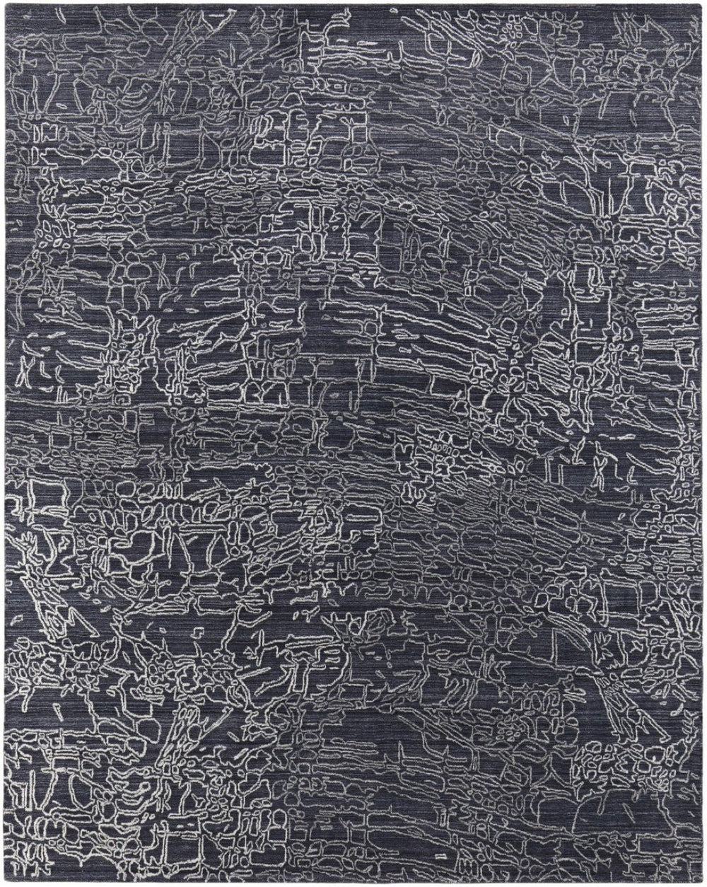 HomeRoots 4' Hand Woven Abstract Area Rug in Black, Gray & Ivory - Durable, Artisan Crafted Home Decor 4' X 6' 567839