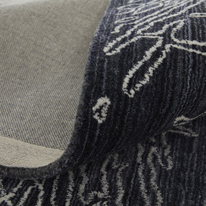 Homeroots 5' X 8' Black Gray And Ivory Abstract Hand Woven Area Rug Black Wool Blend 567840