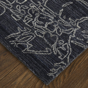 Homeroots 8' X 10' Black Gray And Ivory Abstract Hand Woven Area Rug Black Wool Blend 567841