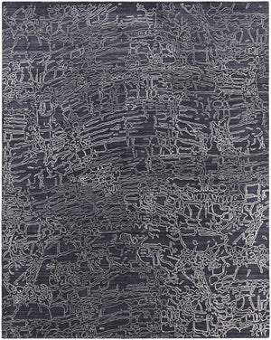 Homeroots 8' X 10' Black Gray And Ivory Abstract Hand Woven Area Rug Black Wool Blend 567841
