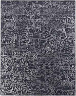 Homeroots 10' X 14' Black Gray And Ivory Abstract Hand Woven Area Rug Black Wool Blend 567843