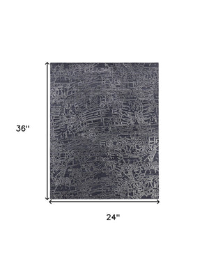 Homeroots 2' X 3' Black Gray And Ivory Abstract Hand Woven Area Rug Black Wool Blend 567844