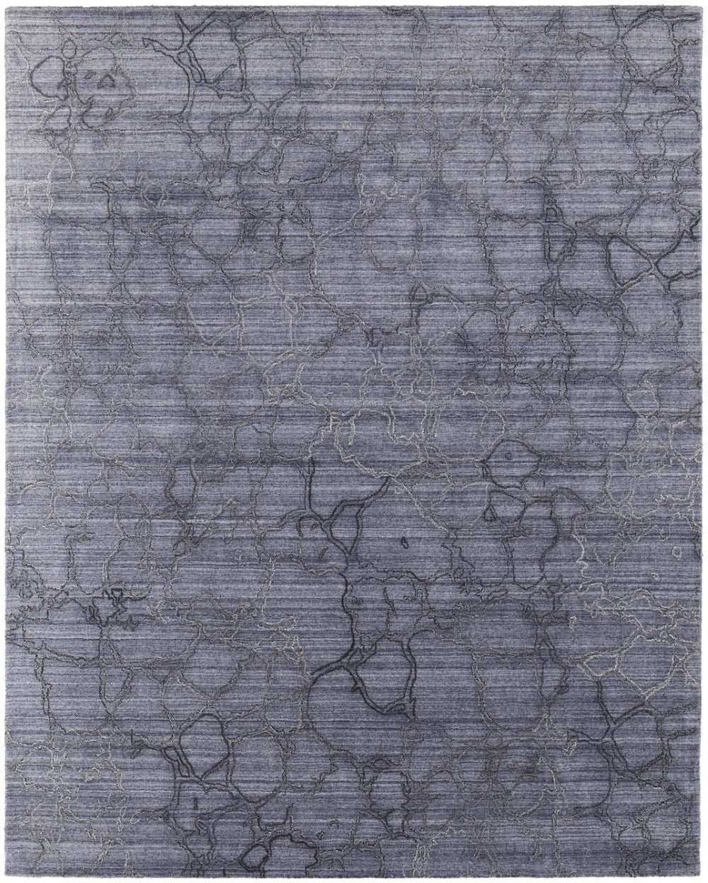 HomeRoots 4' Gray and Blue Abstract Hand-Woven Area Rug – Artisan Crafted, Soft Wool-Blend, Modern Design 4' X 6' 567845