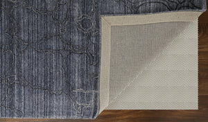 HomeRoots 4' Gray and Blue Abstract Hand-Woven Area Rug – Artisan Crafted, Soft Wool-Blend, Modern Design 9' X 12' 567848