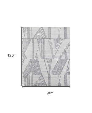 HomeRoots 4' Hand Woven Black and Ivory Abstract Area Rug – Modern Elegance for Cozy Spaces and High Traffic Areas 8' X 10' 567853