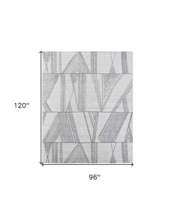 HomeRoots 4' Hand Woven Black and Ivory Abstract Area Rug – Modern Elegance for Cozy Spaces and High Traffic Areas 8' X 10' 567853