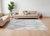 Homeroots 8' X 10' Black And Ivory Abstract Hand Woven Area Rug Ivory Wool Blend 567853