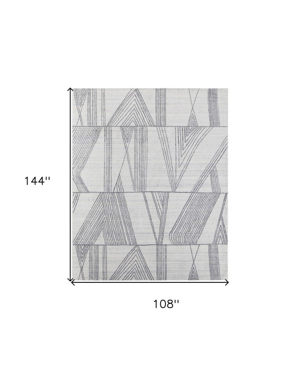 HomeRoots 4' Hand Woven Black and Ivory Abstract Area Rug – Modern Elegance for Cozy Spaces and High Traffic Areas 9' X 12' 567854