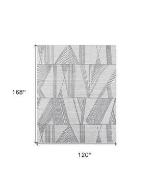 HomeRoots 4' Hand Woven Black and Ivory Abstract Area Rug – Modern Elegance for Cozy Spaces and High Traffic Areas 10' X 14' 567855