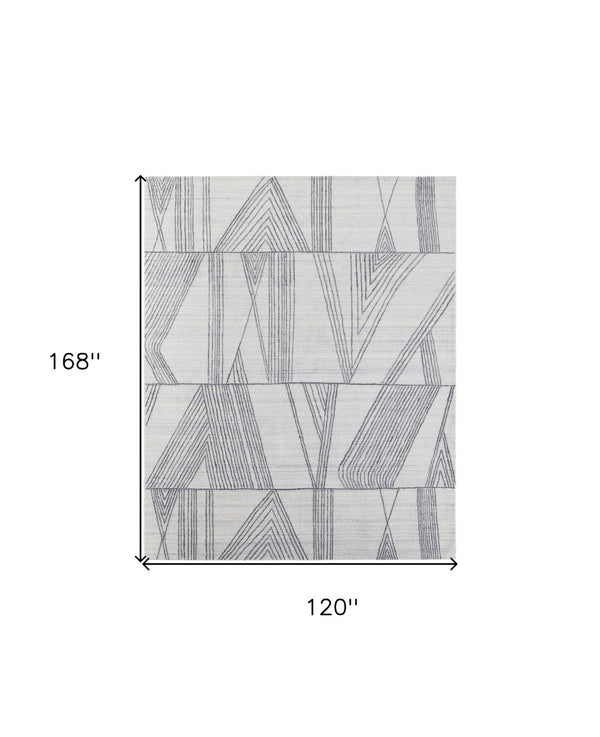 HomeRoots 4' Hand Woven Black and Ivory Abstract Area Rug – Modern Elegance for Cozy Spaces and High Traffic Areas 10' X 14' 567855