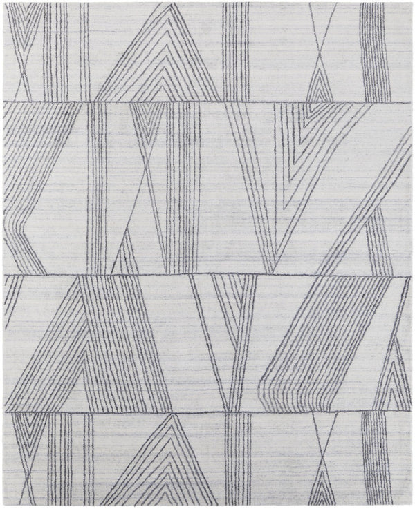 HomeRoots 4' Hand Woven Black and Ivory Abstract Area Rug – Modern Elegance for Cozy Spaces and High Traffic Areas 10' X 14' 567855