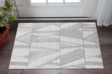 Hand Woven Black and Ivory Abstract Area Rug - Unique Artisan Crafted Home Accent Piece