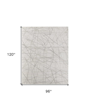 HomeRoots 4' Hand Woven Gray and Ivory Abstract Area Rug – Cozy Texture & Artistry for Modern Spaces 8' X 10' 567859
