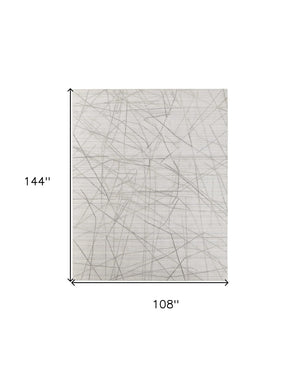 HomeRoots 4' Hand Woven Gray and Ivory Abstract Area Rug – Cozy Texture & Artistry for Modern Spaces 9' X 12' 567860
