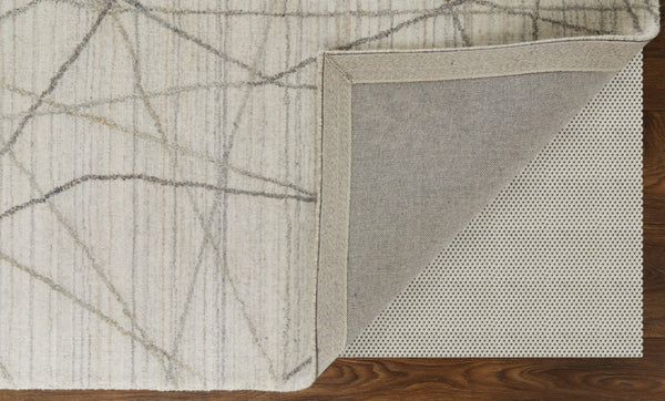 HomeRoots 4' Hand Woven Gray and Ivory Abstract Area Rug – Cozy Texture & Artistry for Modern Spaces 9' X 12' 567860
