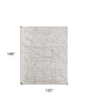 HomeRoots 4' Hand Woven Gray and Ivory Abstract Area Rug – Cozy Texture & Artistry for Modern Spaces 10' X 14' 567861