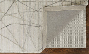 HomeRoots 4' Hand Woven Gray and Ivory Abstract Area Rug – Cozy Texture & Artistry for Modern Spaces 10' X 14' 567861