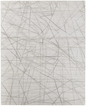 HomeRoots 4' Hand Woven Gray and Ivory Abstract Area Rug – Cozy Texture & Artistry for Modern Spaces 10' X 14' 567861