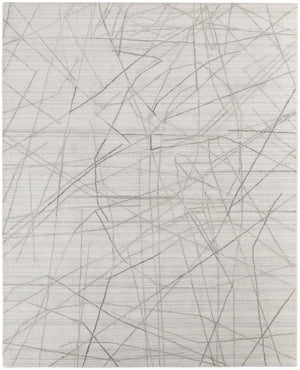 HomeRoots 4' Hand Woven Gray and Ivory Abstract Area Rug – Cozy Texture & Artistry for Modern Spaces 10' X 14' 567861