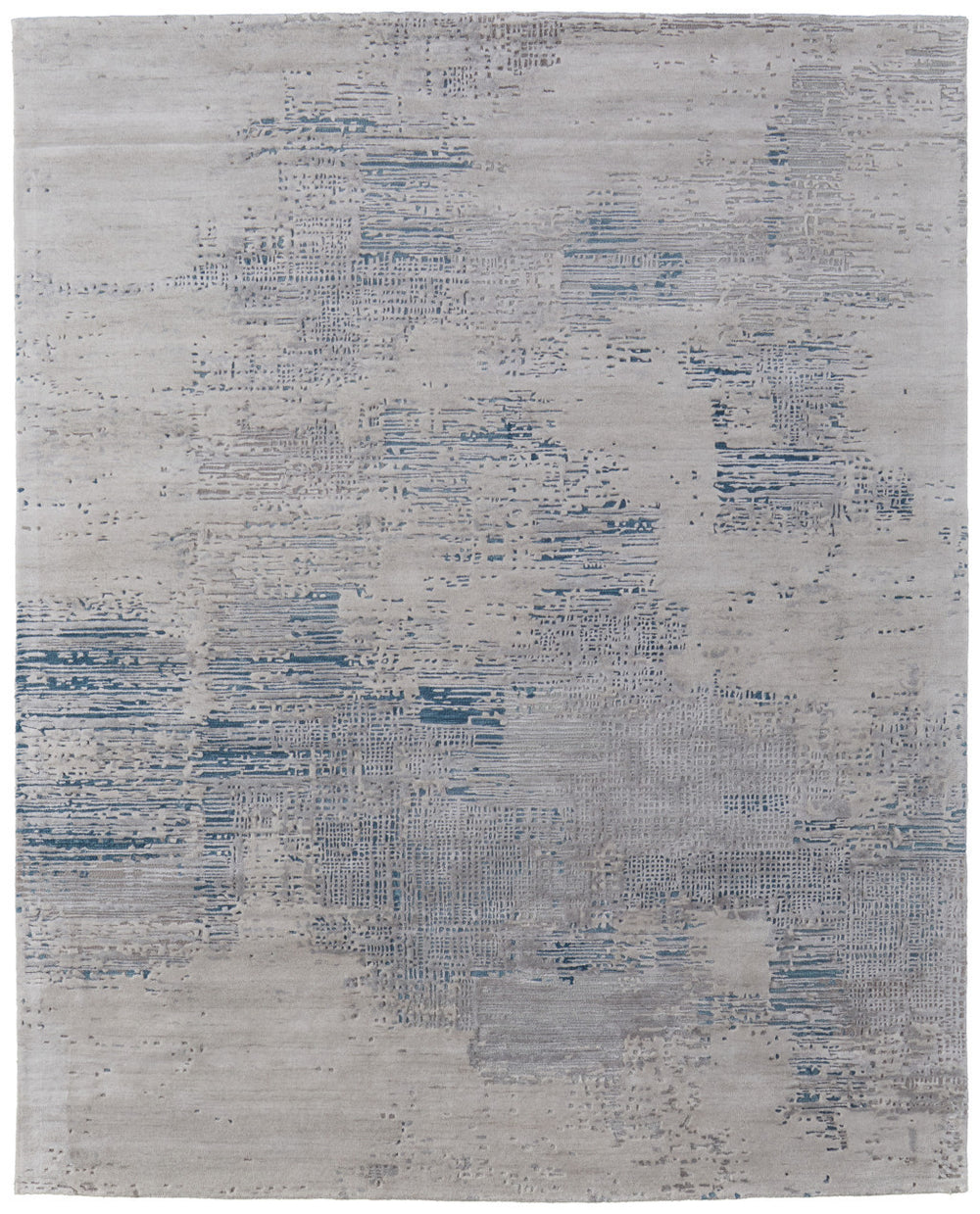 Homeroots 4' X 6' Gray Taupe And Blue Abstract Hand Tufted Area Rug Gray Wool Blend 567863