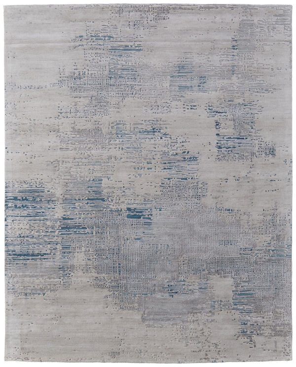 HomeRoots 4' Hand-Tufted Abstract Area Rug in Gray Taupe and Blue for Modern Spaces - Cozy & Durable Design 5' X 8' 567864