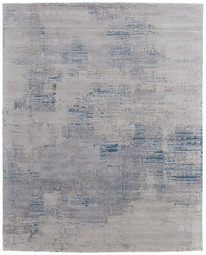 HomeRoots 4' Hand-Tufted Abstract Area Rug in Gray Taupe and Blue for Modern Spaces - Cozy & Durable Design 5' X 8' 567864