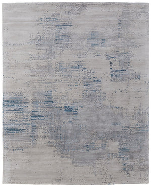 HomeRoots 4' Hand-Tufted Abstract Area Rug in Gray Taupe and Blue for Modern Spaces - Cozy & Durable Design 8' X 10' 567865