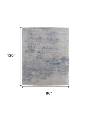 HomeRoots 4' Hand-Tufted Abstract Area Rug in Gray Taupe and Blue for Modern Spaces - Cozy & Durable Design 8' X 10' 567865
