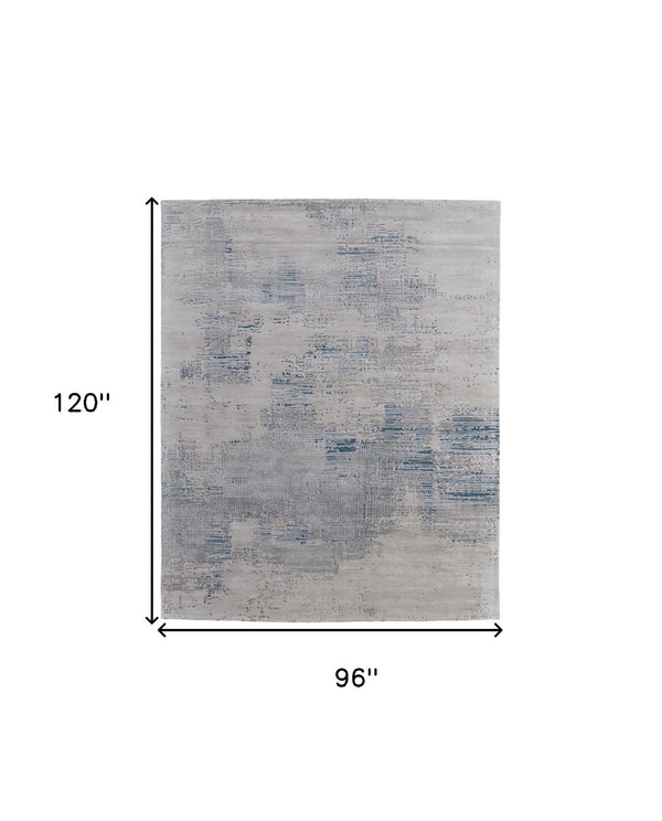 HomeRoots 4' Hand-Tufted Abstract Area Rug in Gray Taupe and Blue for Modern Spaces - Cozy & Durable Design 8' X 10' 567865