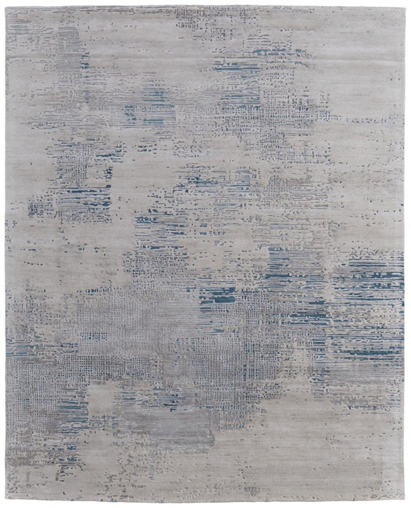 HomeRoots 4' Hand-Tufted Abstract Area Rug in Gray Taupe and Blue for Modern Spaces - Cozy & Durable Design 8' X 10' 567865